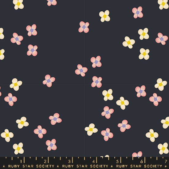 Baumwolle Patchwork - Ruby Star Society - Favorite Flowers - Blossom - Soft Black